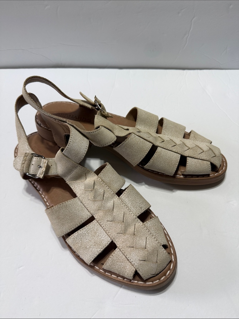 Bernardo Pippa Sand Leather Fisherman Sandals Women’s Size 10M - Picture 1 of 15